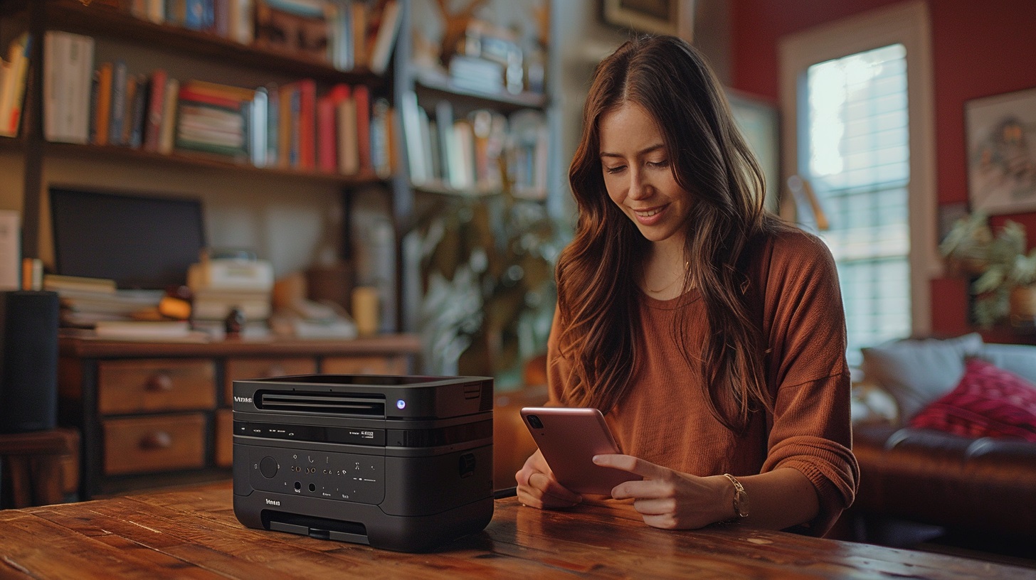 The girl is using online fax services